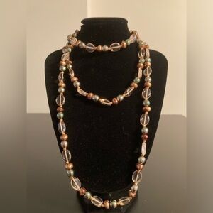 Macy’s Golden Orange and Green beaded necklace